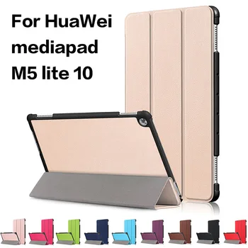 Gadījumā Huawei MediaPad M5 Lite 10 BAH2-W19/L09/W09 Ultra Slim Pu Ādas Smart Stāvēt Vāks Mediju Pad M5 Lite 10.1