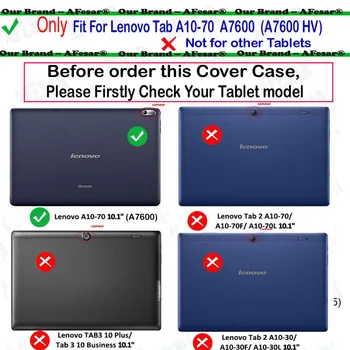 Gadījumā, ja Lenovo A7600HV tablete vāciņu un pu ādas Viegls grāmatas Vāka Lenovo A10-70 A7600 stāvēt kabatas kabata irbuli