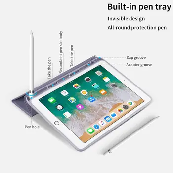 Gadījumā, ja līdz 2020. gadam iPad 10.2 7 8 2018 2017 9.7 Mini 4 5 Pro11 10.5 Gaisa 3 Smart Cover ar Zīmuļa Turētājs iPad 5 6 Gen Gadījumā