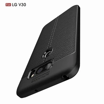 Gadījumā, LG V30 V30+ Silikona Gadījumā Āda Stils TPU Case Ultra-plānas Matēts Aizsardzības pārklājums Izturīgs Bruņas Gadījumā fundas coque