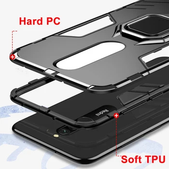 Gadījumā Xiaomi Redmi 8 Gadījumā Segtu Metāla Gredzenu Turētājs Bufera Magnētisko Triecienizturīgs Telefona Gadījumā uz Xiaomi Redmi8 8 8A Būtiska