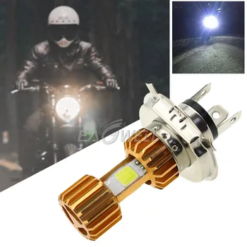 Gaisa Motocikla Lukturis H4 COB 12V LED Moto farol moto Augsta/Zema Gaismas Led Spuldzes 4000LM 36W Super Spilgti Autobike Miglas Lukturi