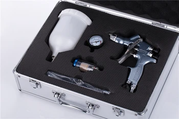 Gaisa Pneimatisko ieroci uzstādīt HVLP/LVMP Krāsošana smidzinātāju Komplekts +MINI remonts spray +manometrs + filtrs + remonta instrumentu, + Alumīnija kastē