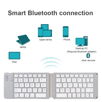 Gaisma-Ērts Portatīvo Bluetooth Locīšanas Tastatūru, atkārtoti Uzlādējams Salokāms Bezvadu Tastatūra IOS/Android/Windows ipad Planšetdatoru tālruni