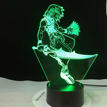 Gaismas Karikatūra Modeli 3D Ilūziju, LED Lampas, 7 Krāsas Maiņa Nightlight Japāna Manga Nāves Piezīme L Anime Figma Rotaļlietas Dropshipping