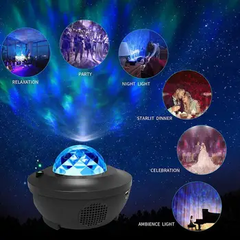 Galaxy Gaismas Sky Projektoru LED Nakts Gaisma Romantiska Projekcijas Lampa Blueteeth USB Balss vadīt Mūzikas Atskaņotāju Dzimšanas dienas Dāvana