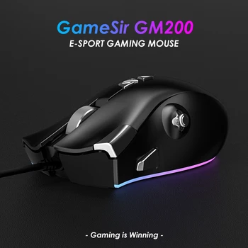 GameSir GM200 Gaming Peli ar 6 Programmējamas Pogas un 1 Kursorsviru, iepriekš iestatīts MOBA Režīmā un FPS Režīms, RGB LED, Regulējams DPI