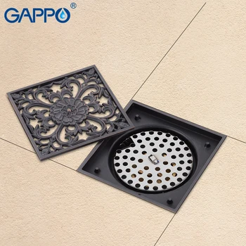 GAPPO black Kanalizācijas vannas istaba drenāžas dušas grīdā misiņa grīdas segums, chrome spraudņiem
