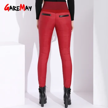 Garemay Sieviešu Sieviešu Ziemas Bikses Rudens 2020. Gadam Gadījuma Siltas Bikses Sieviešu Bikses Classic Elastīgu Vidukli, Liela Izmēra Izdilis Modes
