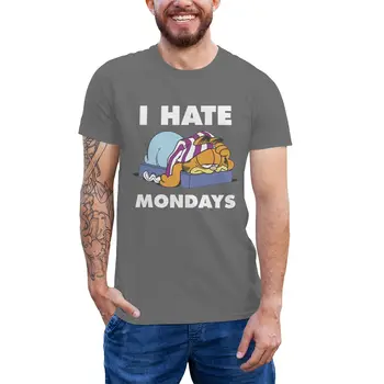 Garfield T Krekls, Es Ienīstu Pirmdienas T-Krekls Drukas Lielgabarīta Tee Vīriešu Krekls Ar Īsām Piedurknēm 100 Kokvilnas Jautri Tshirt