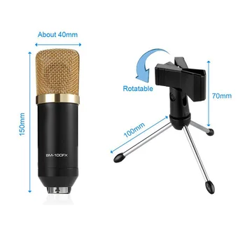GBTIGER BM - 100FX USB Kondensatoru Skaņas Ierakstīšanas Mikrofons ar Braodcasting