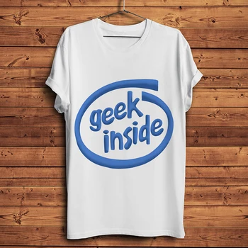Geek iekšā cpu logo smieklīgi Tech geeker t krekls homme vasarā jaunu balts ar īsām piedurknēm vīriešiem gadījuma tshirt unisex streetwear tee