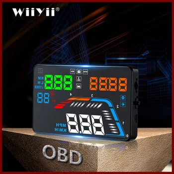 GEYIREN Q700 OBD2 Digitālo Spidometru, Vējstiklu Projektoru ātruma pārsniegšanu Motora defekta Trauksmes Q7 GPS HUD (Head-Up Display Par Auto