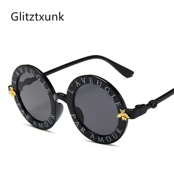 Glitztxunk Bērniem Saulesbrilles Bērniem ir Bērnu Modes Gudrs Ēnā Kārta Vintage Saules Brilles Meitenēm Zēniem Eyewares UV400 Oculos