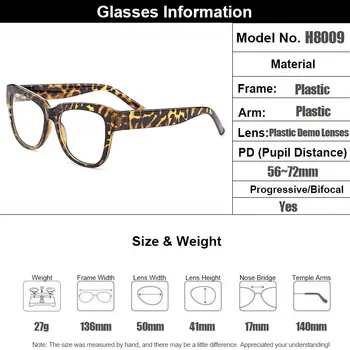 Gmei Optisko Morden Ovāls Pilna Loka Plastmasas Briļļu Rāmji Sievietēm Tuvredzība Vecuma Tālredzība Lasot Recepšu Brilles H8009