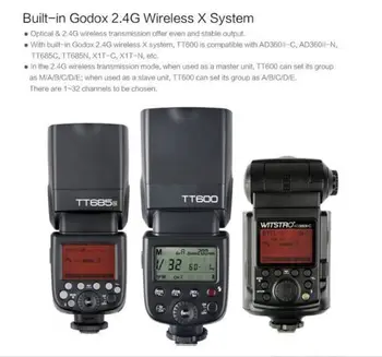 GODOX TT600 GN60 Zibspuldzes Gaismas Master Slave Speedlite 2.4 G Bezvadu Sistēmas DSLR Kameru Canon Nikon Pentax Olympus Sony un Fuji