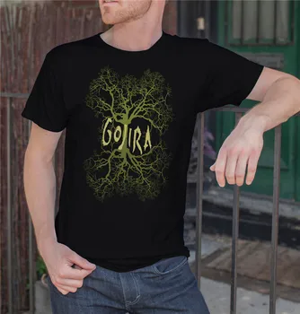 Gojira Vīriešiem, Melns T-Krekls Metāla Grupa Ventilators Tee Kreklu Koku Logo Augstākās Kvalitātes Tee Krekls