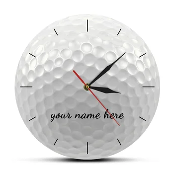 Golfa Bumbu Kārta Bezrāmju Sienas Pulkstenis Klusums, kas Nav Atzīmējot 3D Vision Dekoratīvie Skatīties Sports Golfa Klubs, Sienu Mākslas Golfers Dāvanu