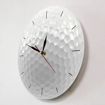 Golfa Bumbu Kārta Bezrāmju Sienas Pulkstenis Klusums, kas Nav Atzīmējot 3D Vision Dekoratīvie Skatīties Sports Golfa Klubs, Sienu Mākslas Golfers Dāvanu