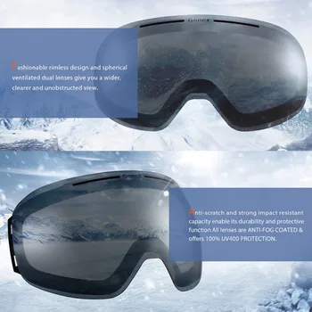 Gonex 2019 Magnētisko OTG Slēpošanas Brilles sniega Dēli, Slēpošanas Brilles Brilles Vīrieši Sievietes UV400 Aizsardzība Anti-Miglas Maināmu Objektīvu