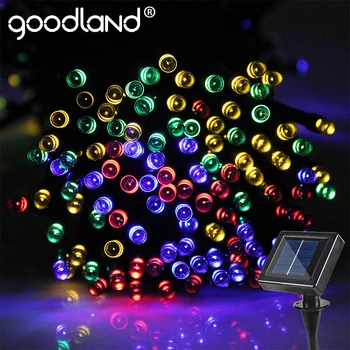Goodland LED String Gaismas Vainags 20M Pasaku Gaismas 200 Led Āra Apdare, Apgaismojuma Saules Panelis LED Ziemassvētku Gaismas