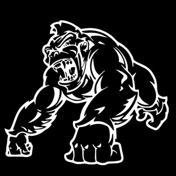 Gorilla Radošo Uzlīmes, Augstas Kvalitātes Auto Logu Apdare Personības Pvc Ūdensnecaurlaidīga Uzlīmes Melnas/baltas, 17cm*15cm