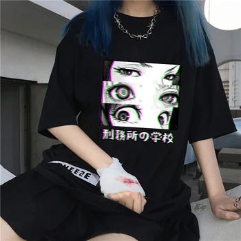 Goth Vintage, Grunge Gothic T-krekls Sievietēm Harajuku T-krekli 2020. gada Vasaras 90. gadu Meiteņu T Anime t-veida Topi Estētisko Punk Anime