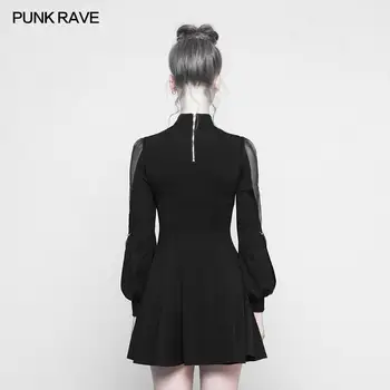 Gothic Dobi no sirds formu sexy sieviešu kleita Classic melns mežģīņu piedurknēm viedokļa slim skaisto kleitu Punk rave OPQ-305LQF