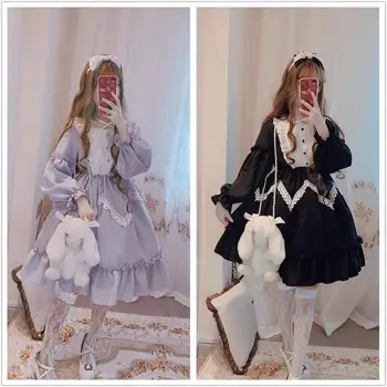 Gothic Lolita Kleita Harajuku Vasaras Savirmot Kawaii Cosplay Sieviešu Kleita Japāņu Mīksto Māsa Stils Cute Meitene Streetwear