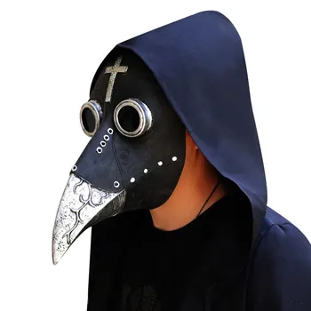 Gothic Ādas Knābis Šausmu Maska Mēris Ārsts Maska Vārna Mutē Maska Cos Viduslaiku Masku Punk Halloween Cosplay Dekori