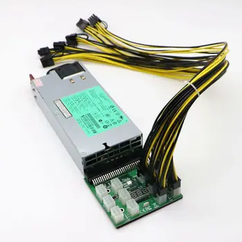 GPU Ieguves Barošanas Komplektu - 1200W PSU Serveri, Starplaikos Padome, 12pcs 6Pin PCIe Kabeļi.