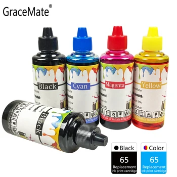 GraceMate Tintes Uzpildes Komplekts 65 Saderīgiem HP Deskjet 3720 3721 3723 3724 3730 3732 3752 3755 3758 2620 2630 2632 Printeri