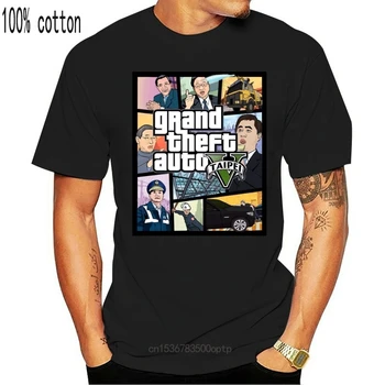 Grand Theft Auto 3D Vīriešu T Krekls GTA 5 T-krekls smieklīgi video spēli Tee krekls vīriešiem Grand Theft Brexit Lielbritānijas Merkele Trumpis tshirt