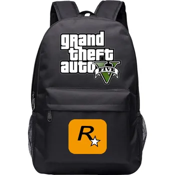 Grand Theft Auto Mugursoma Zēniem GTA Audekls Pleca Soma Ceļojumiem Skolas Soma Pusaudžiem Gadījuma Klēpjdatora Soma Mochila Skolas