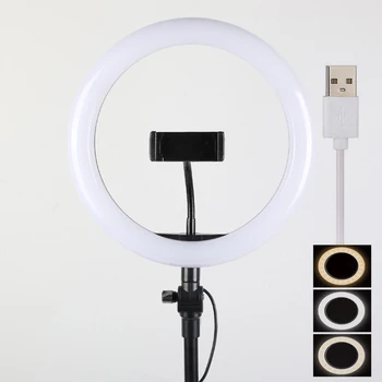Gredzens Gaismas Foto ar Telefona Turētāju 3colors Led USB Spraudni ar Statīvu Tālruni Foto