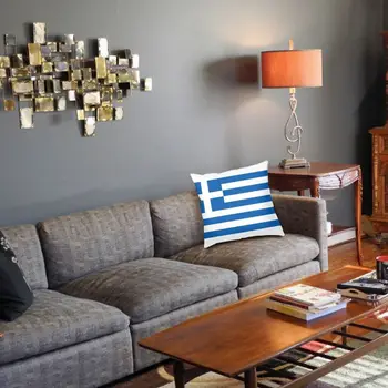 Grieķijas Valsts Karogu, Grieķija Mest Spilvena Segums Poliestera Spilveni Dīvāns 45*45cm Spilvendrāna