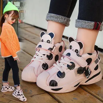 Grils Kurpes 2020. Gadam, Modes Ziemas Zēni Čības Toddler Kurpes Bērniem, Plīša Panda Pu Sporta Gaitas Bērniem Bērnu Apavu Meitene Sneaker