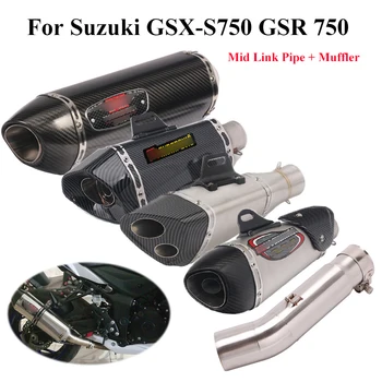 GSX-S750 GSR 750 Izplūdes Sistēmas Cauruļu Motociklu Izplūdes Padoms Muffler Vidū Pievienojiet Saiti, Caurule, Caurules Paslīdēt Uz Suzuki GSXS750 BK750