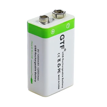 GTF JAUNU 9V 1000mAh USB maksas Akumulators li-jonu akumulators Mikro 9 v, USB, lai Multimetrs Mikrofons Rotaļlieta, Tālvadības pults KTV