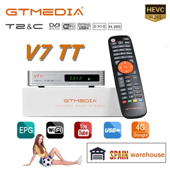 GTMEDIA V7 TT,1080P Full HD,DVB-T/T2/Kabelis,H. 265,spānija, YouTube,izmantojot Usb Wifi dongle,Tīkla Koplietošana