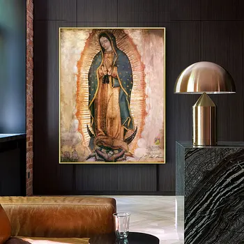 Guadalupe Dāma Meksikas Mākslas Gleznu Druka uz Kanvas Plakāti un Izdrukas Sienas Sievietes Attēlu, viesistaba, Mājas Dekoru, Bez Rāmja