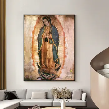 Guadalupe Dāma Meksikas Mākslas Gleznu Druka uz Kanvas Plakāti un Izdrukas Sienas Sievietes Attēlu, viesistaba, Mājas Dekoru, Bez Rāmja