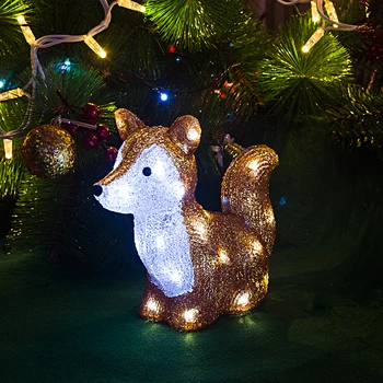 Gudrs 3D Vāvere apdare apgaismojums - 29cm Garš ziemassvētku rotājumi āra ziemsvētki koks gaismas dārzs apdare, LED apgaismojums