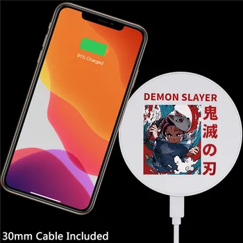 Gudrs Japānas Anime Demon Slayer Lādētājs priekš Iphone/Airpods 12, Mobilā Lādētāju, Portatīvā Lādētājs Samsung Huawei par Xiaomi