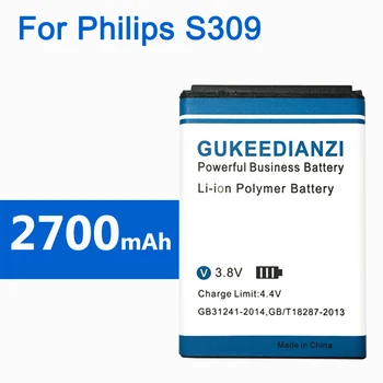 GUKEEDIANZI AB1600DWMT AB1600DWML 2700mAh Tālruņa Akumulatora Philips XENIUM S309 CTS309 Mobilo Nomaiņa Uzlādējamās Baterijas