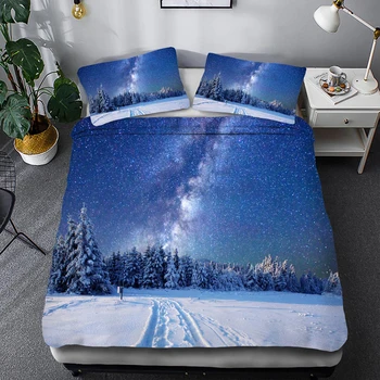 Gultas Komplekts Kosmosa mēness sega sedz Bērnu gultas segt planētas 150 Gultas Komplekts Spilvendrāna 3d sega Pieaugušajiem moon Star Telpa, Gultas Veļa