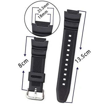 Gumijas Siksna Piemērots-Casio AE-1000w SGW-400H / SGW-300H Silikona Watchband Pin Sprādzes Siksna Skatīties Rokas Aproce Melna
