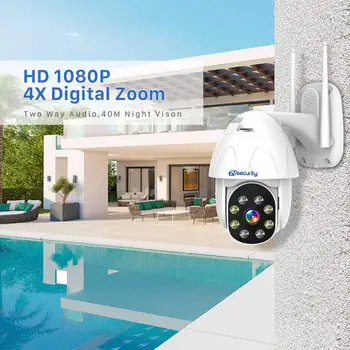 H. 265 1080P WiFi IP PTZ Kameras Āra Auto Izsekošana Mākonis Dual Light Speed Dome Kameras Audio Sirēnu Signālu CCTV Kameras Yoosee