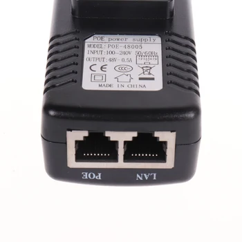 H. ŅEMOT 48V 0.5 PoE Inžektors 24W PoE Adapteri IP Kameras CCTV Plug CCTV Barošanas Novērošanas Kamera