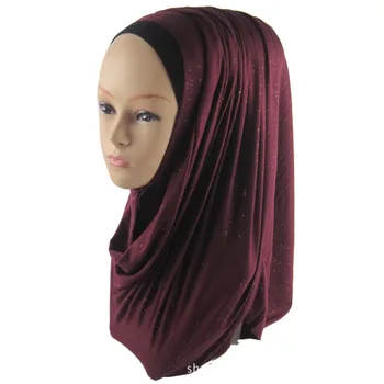 H1197 augstas kvalitātes spīdums kokvilnas džersija musulmaņu garu šalli,mīksto sieviešu hijab headwrap,asorti krāsas
